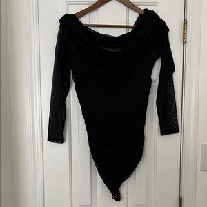 Abercrombie & Fitch Black Long Sleeve Bodysuit